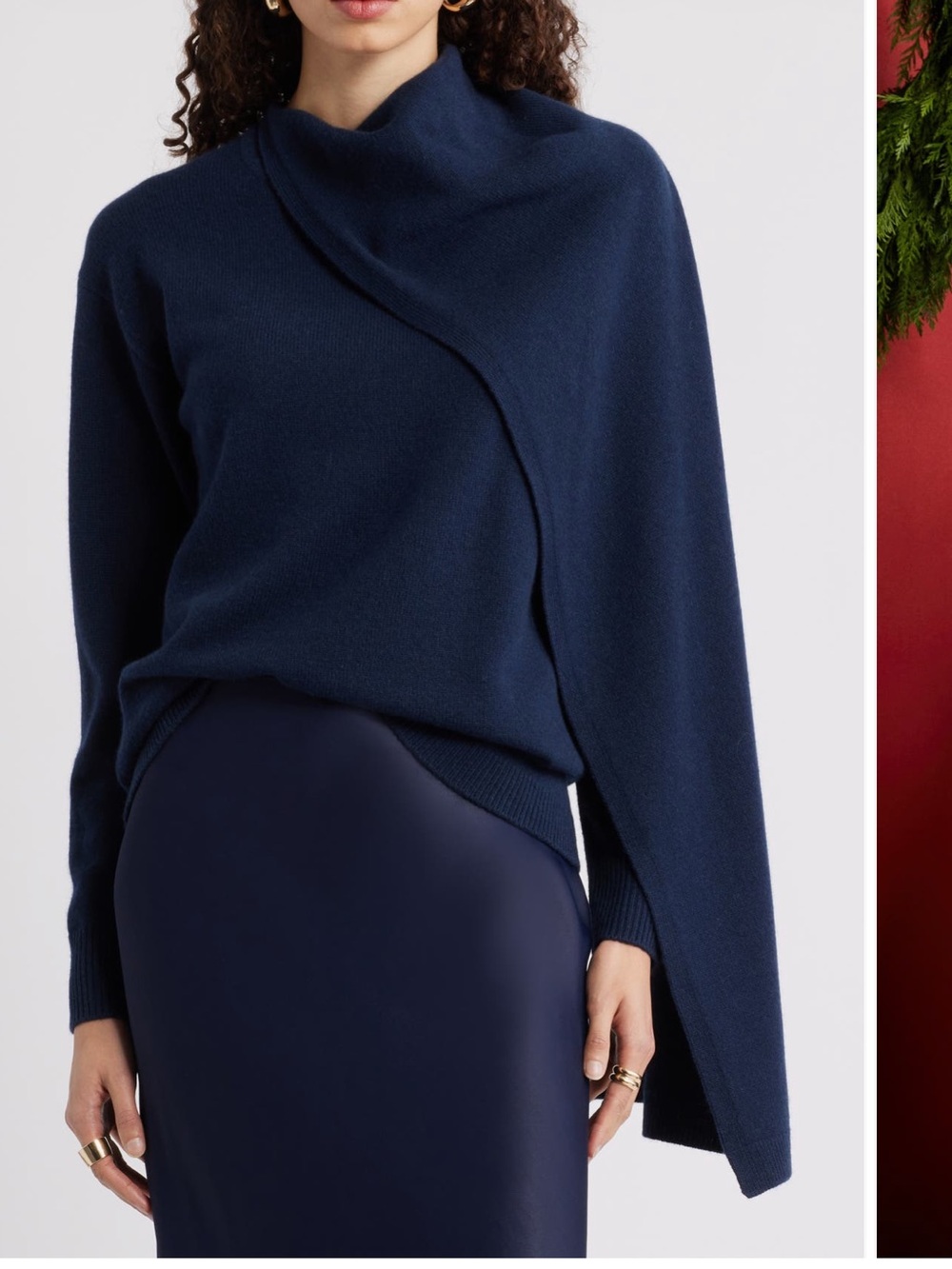 Nordstrom Scarf Collar Wool & Cashmere Sweater
